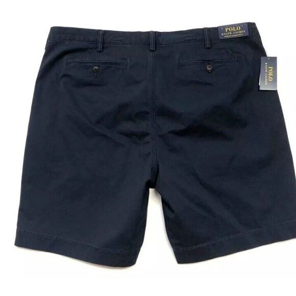 POLO RALPH LAUREN Core Replen Shorts Men Sz 28 Inseam 9” Relaxed Ink Blue Chino - Picture 8 of 9